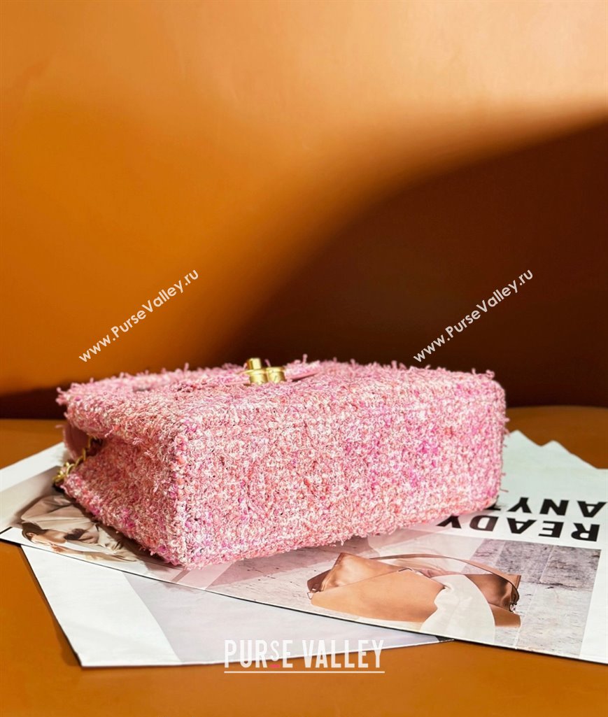 Chanel Tweed Mini Shopping Bag AS4416 Light Pink 2024 (yezi-240927041)