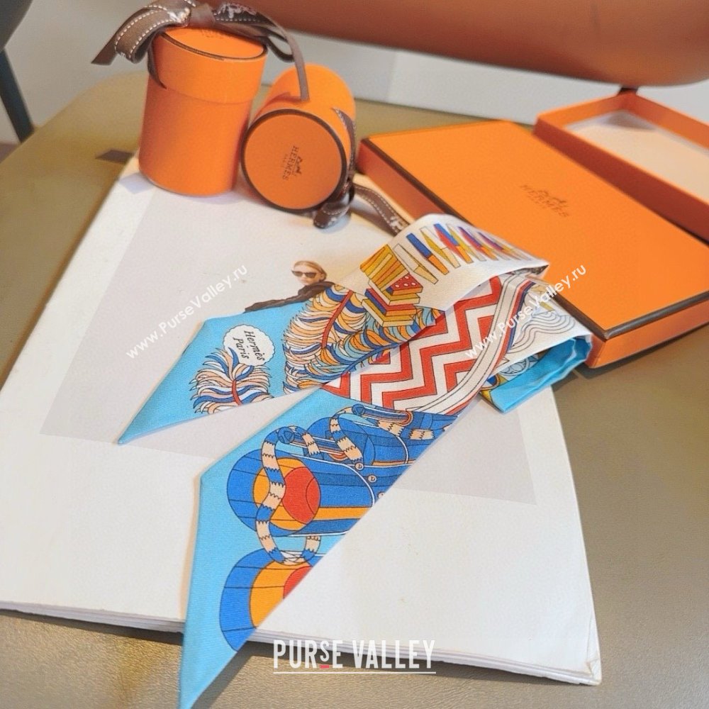 Hermes Twilly Silk Bandeau Scarf 5x86cm H022809 2025 (A-25022809)