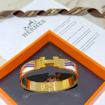 Hermes Clic H Print Bracelet H022825 Orange 2025 (LE-25022825)