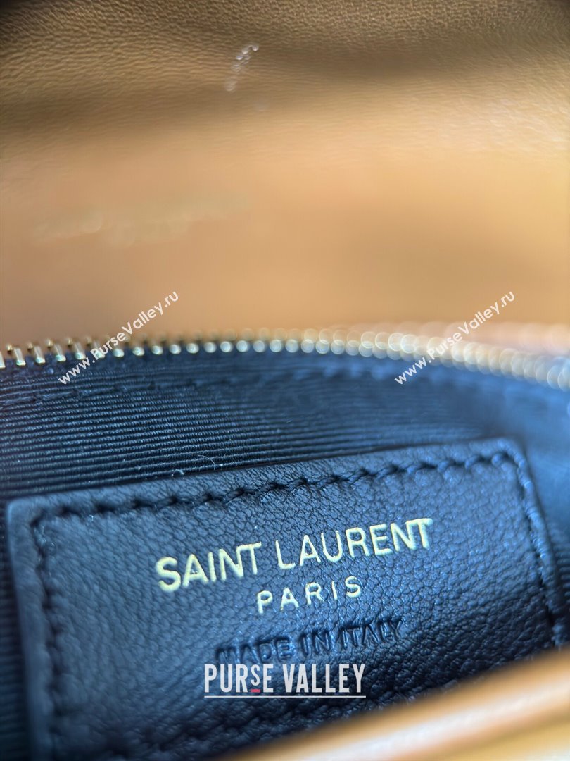 Saint Laurent Loulou Puffer Small Bag in Quilted Lambskin 577476 Caramel/Gold 2024 Top Quality (HONGS-24062627)