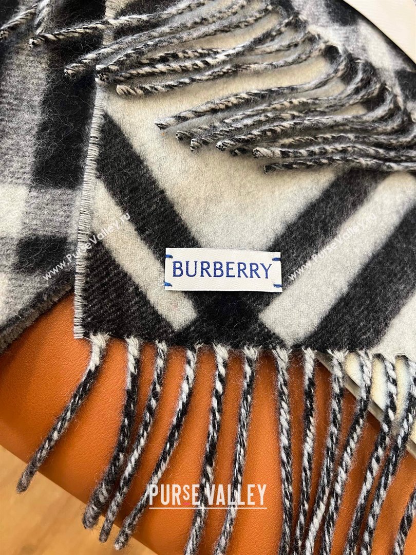 Burberry Check Cashmere Scarf B112509 Black 2024 Top Quality (O-24112509)