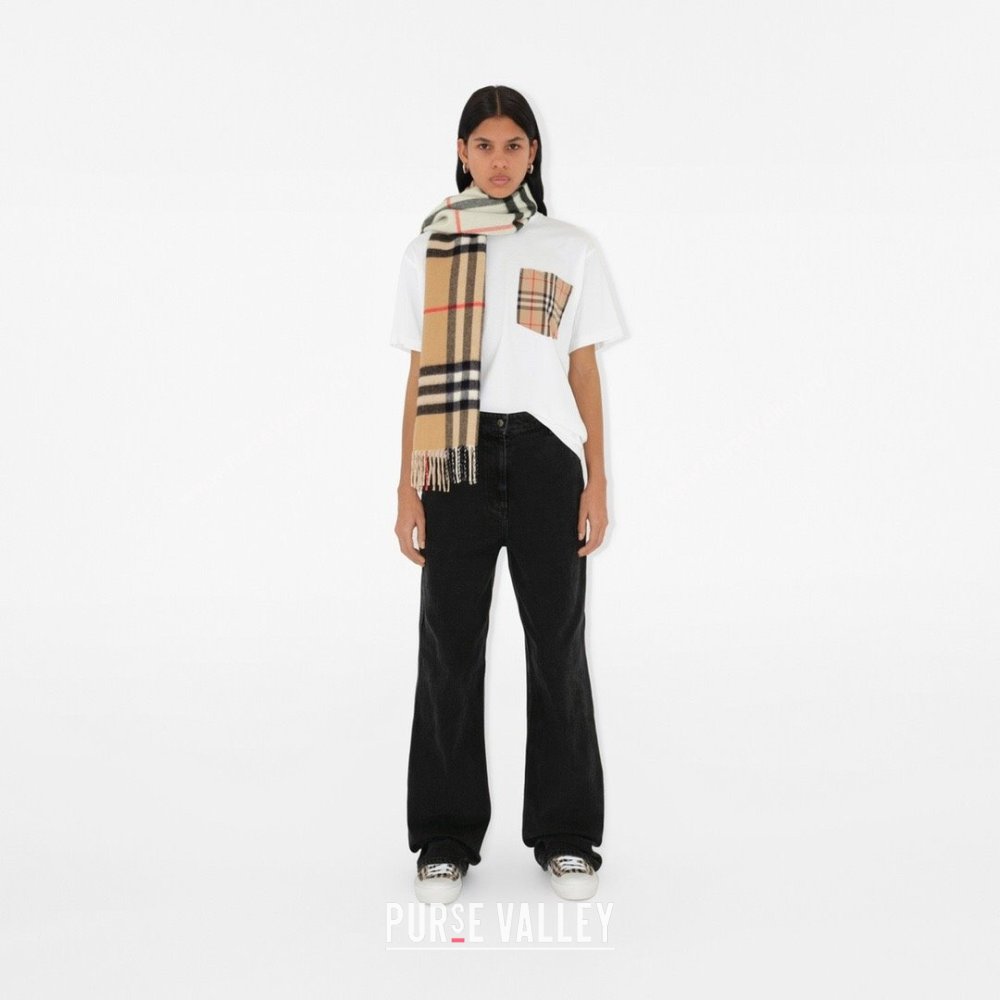 Burberry Contrast Check Cashmere Scarf B112507 2024 Top Quality (O-24112507)