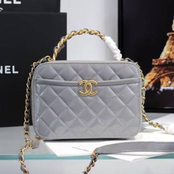 Chanel Quilted Lambskin Vanity Case with Chain Top Handle AS2179 Gray 2020 (JY-20112059)