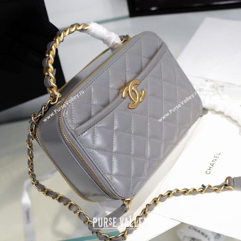 Chanel Quilted Lambskin Vanity Case with Chain Top Handle AS2179 Gray 2020 (JY-20112059)