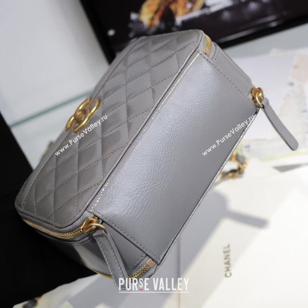 Chanel Quilted Lambskin Vanity Case with Chain Top Handle AS2179 Gray 2020 (JY-20112059)