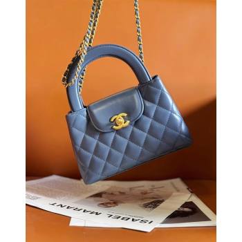 Chanel Shiny Calfskin Mini Shopping Bag AS4416 Deep Blue 2024 (yezi-240927051)