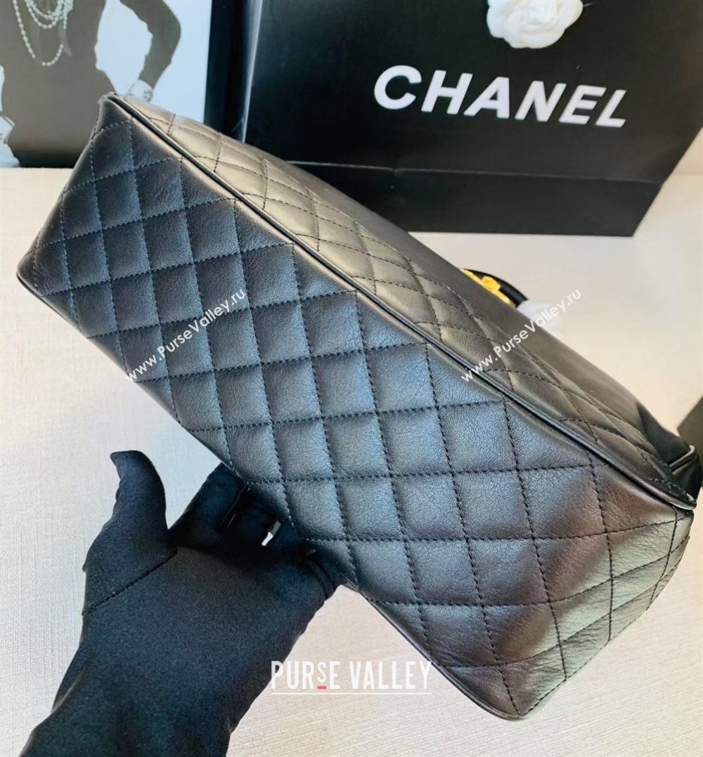 Chanel Quilted Leather Shopping Bag with Top Handle Black 2020 (JY-20112061)