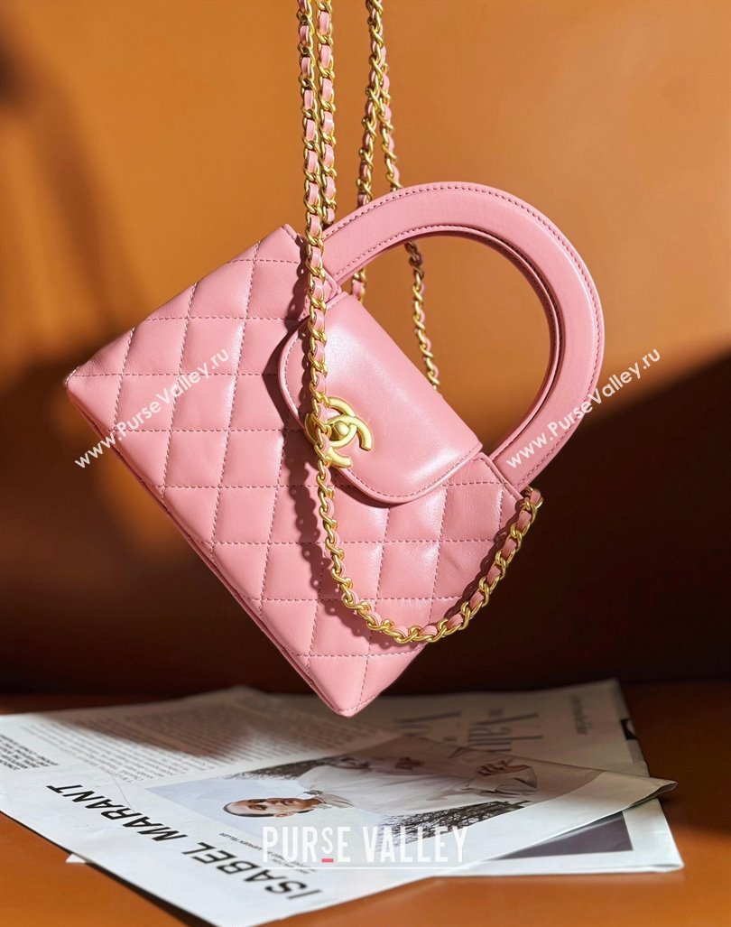 Chanel Shiny Calfskin Mini Shopping Bag AS4416 Light Pink 2024 (yezi-240927052)