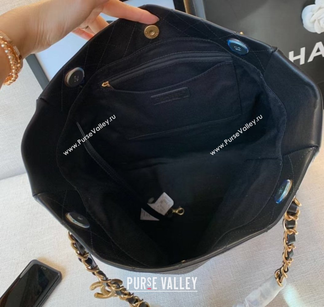 Chanel Quilted Calfskin Vertical Shopping Tote Bag Black 2020 (JY-20112062)