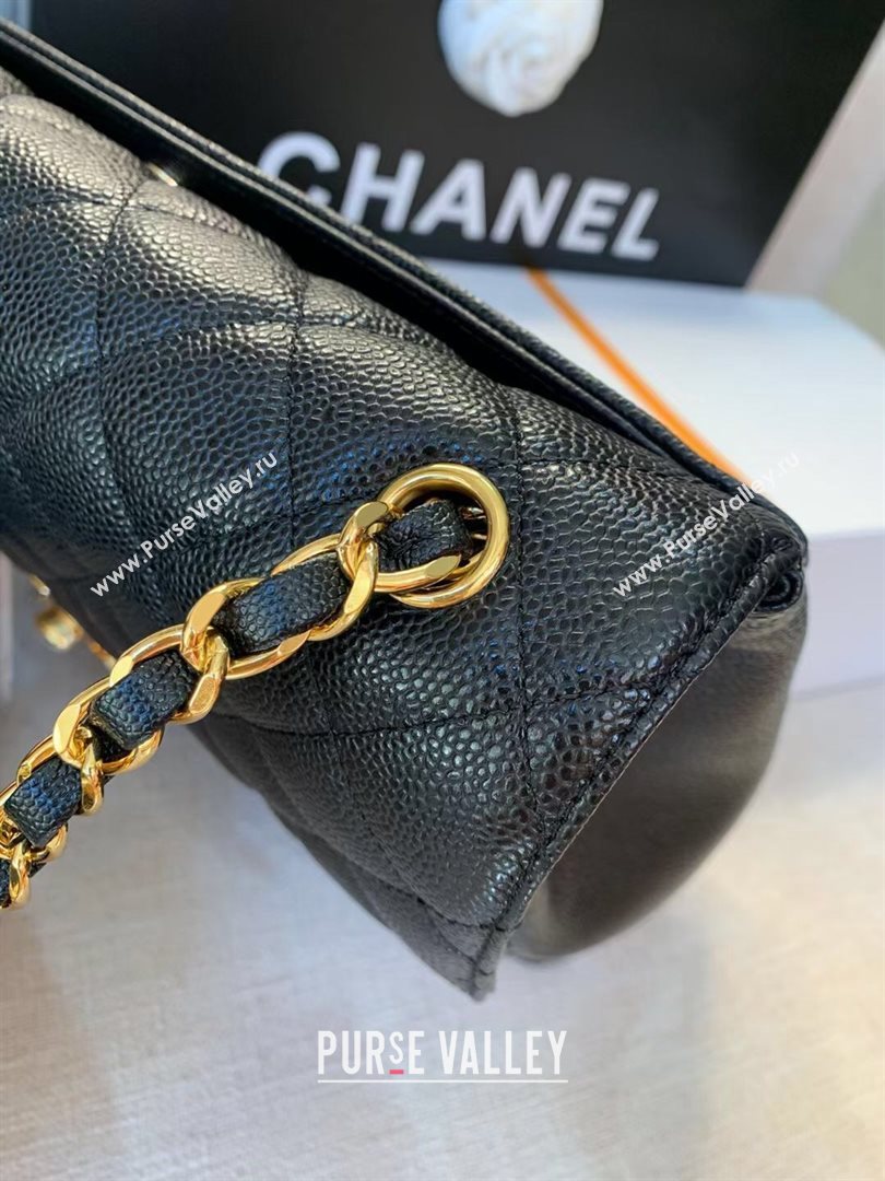 Chanel Quilted Grained Calfskin Large Flap Bag Black 2020 (JY-20112063)