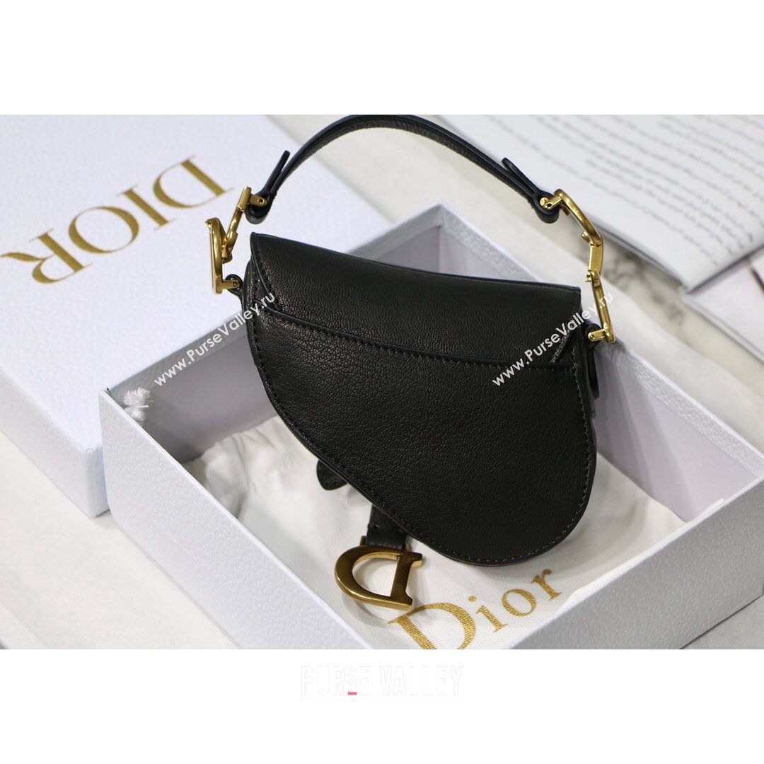 Dior Micro Saddle Bag in Black Goatskin 2021 M6008 (XXG-21080322)