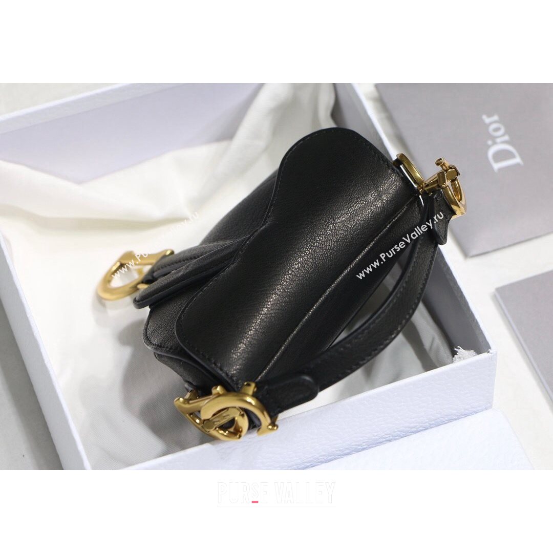 Dior Micro Saddle Bag in Black Goatskin 2021 M6008 (XXG-21080322)