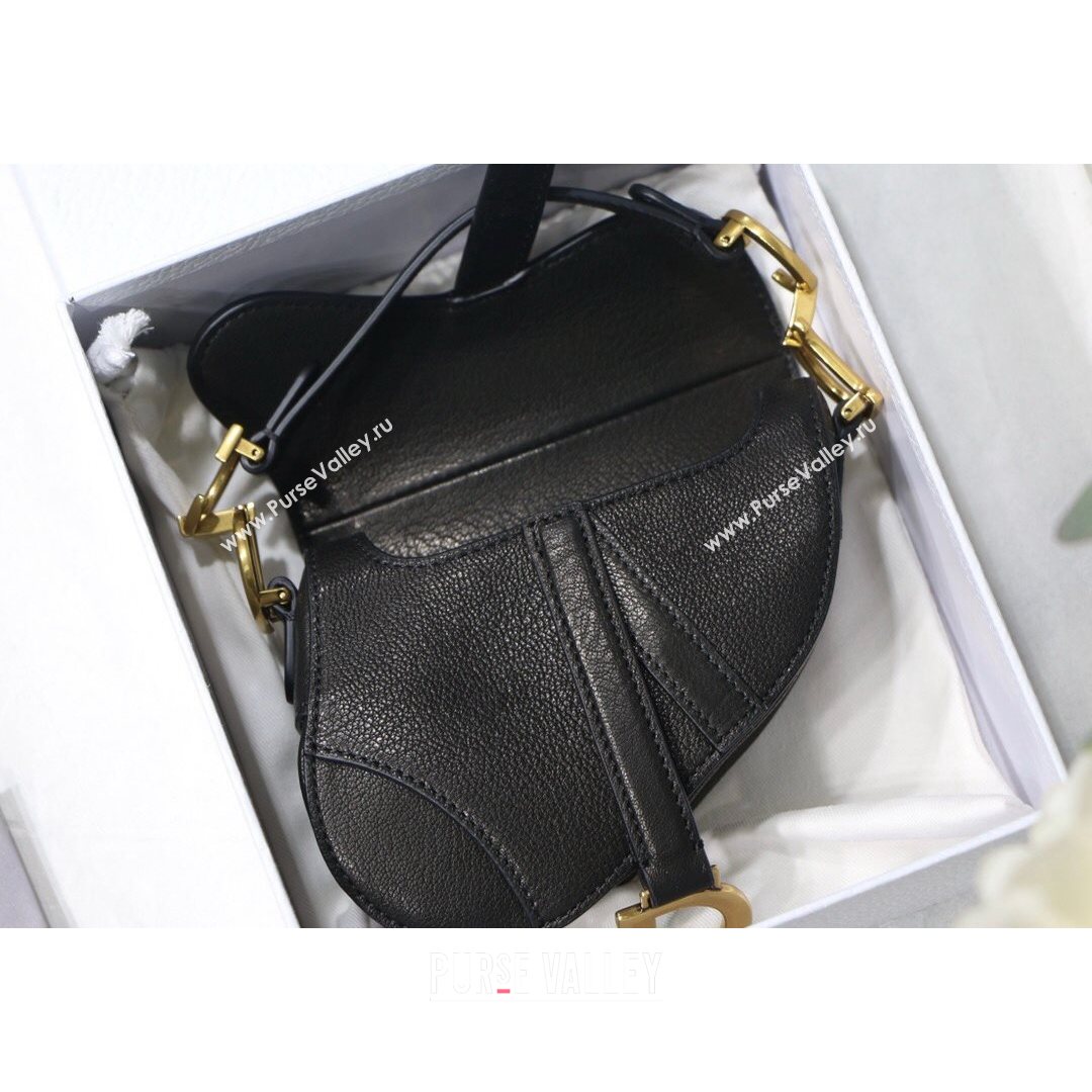 Dior Micro Saddle Bag in Black Goatskin 2021 M6008 (XXG-21080322)