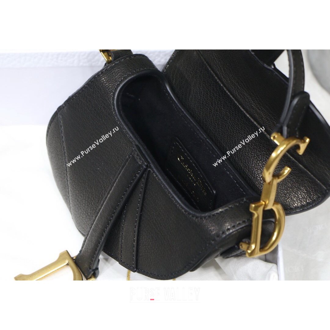 Dior Micro Saddle Bag in Black Goatskin 2021 M6008 (XXG-21080322)