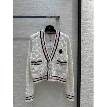 Chanel Knit Cardigan CH031104 White 2024 (Q-24031104)