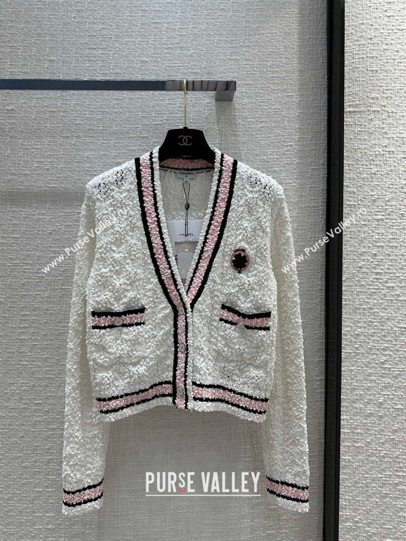 Chanel Knit Cardigan CH031104 White 2024 (Q-24031104)