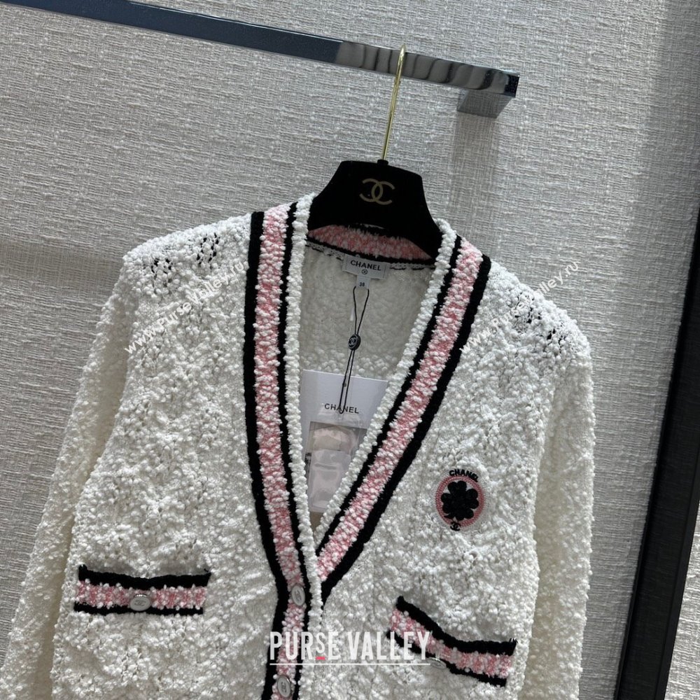 Chanel Knit Cardigan CH031104 White 2024 (Q-24031104)