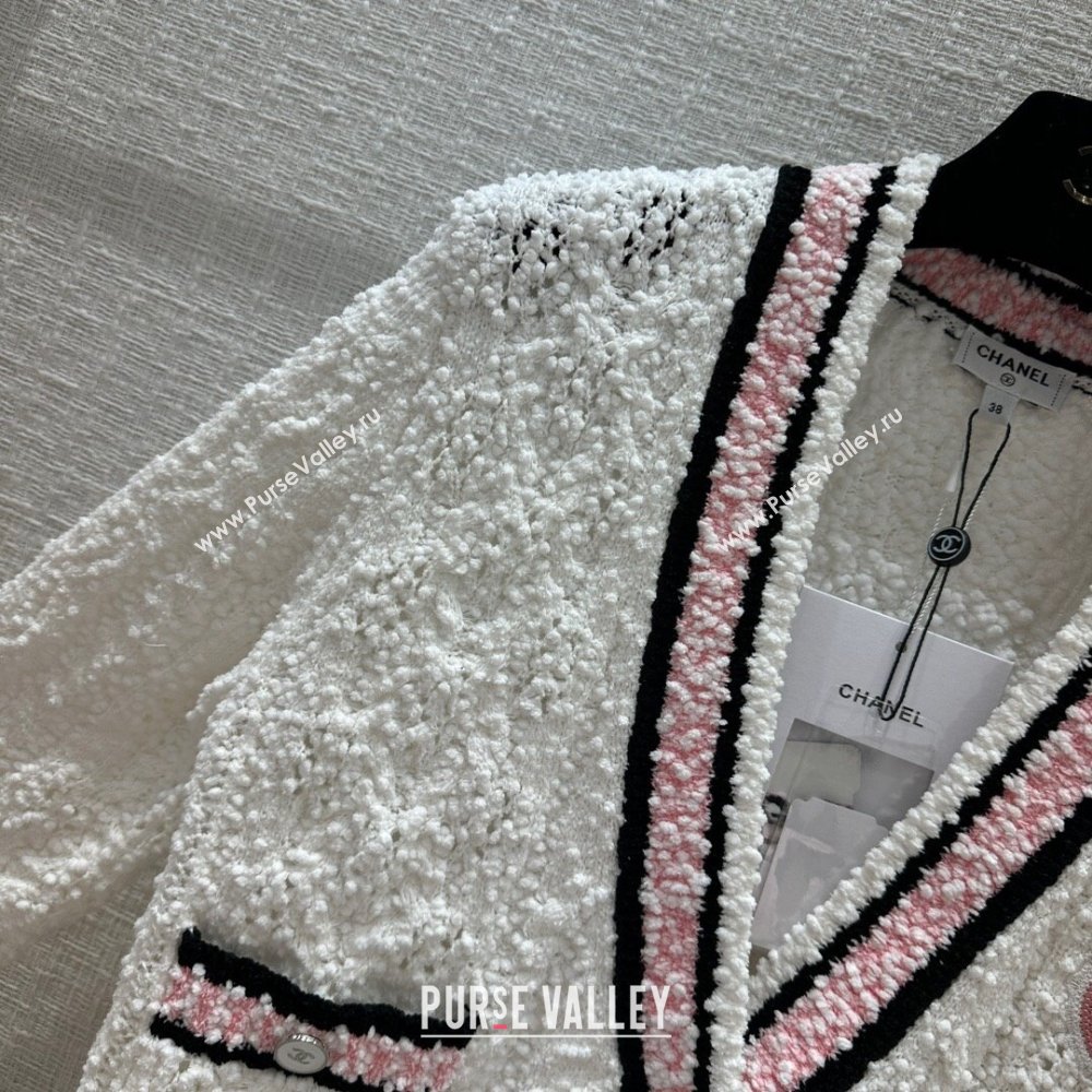Chanel Knit Cardigan CH031104 White 2024 (Q-24031104)