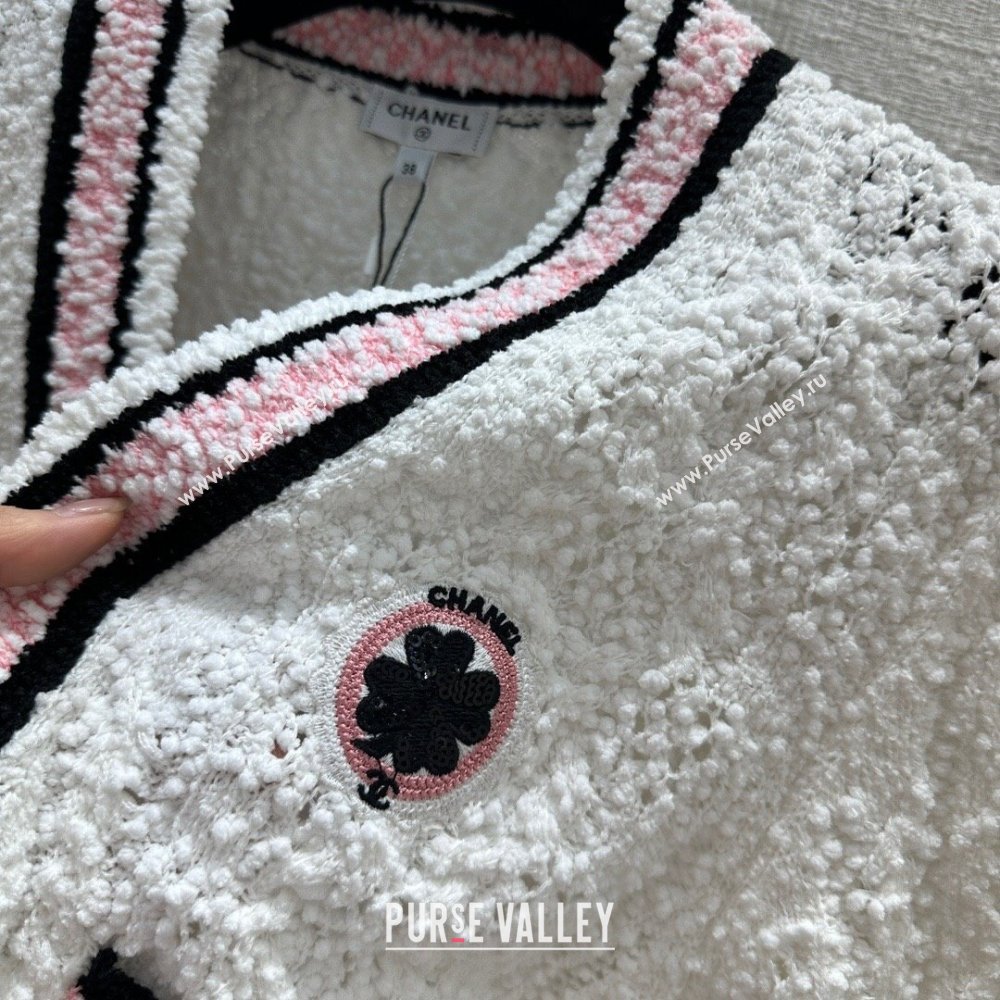 Chanel Knit Cardigan CH031104 White 2024 (Q-24031104)