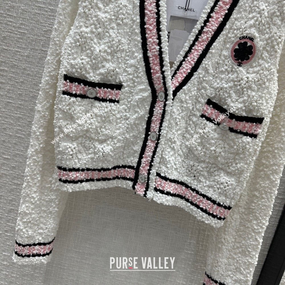 Chanel Knit Cardigan CH031104 White 2024 (Q-24031104)