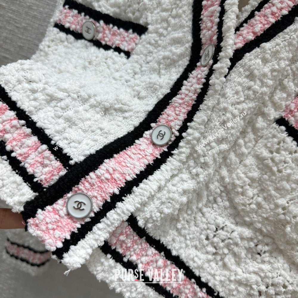 Chanel Knit Cardigan CH031104 White 2024 (Q-24031104)