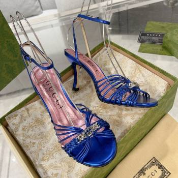 Gucci Lambskin High Heel Sandals 8.5cm G21723 Blue 2023 (MD-25021723)