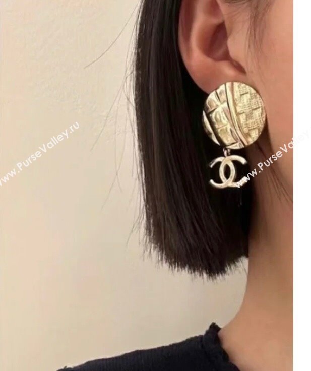 Chanel Round CC Earrings CH101008 Gold 2024 (YF-24101008)