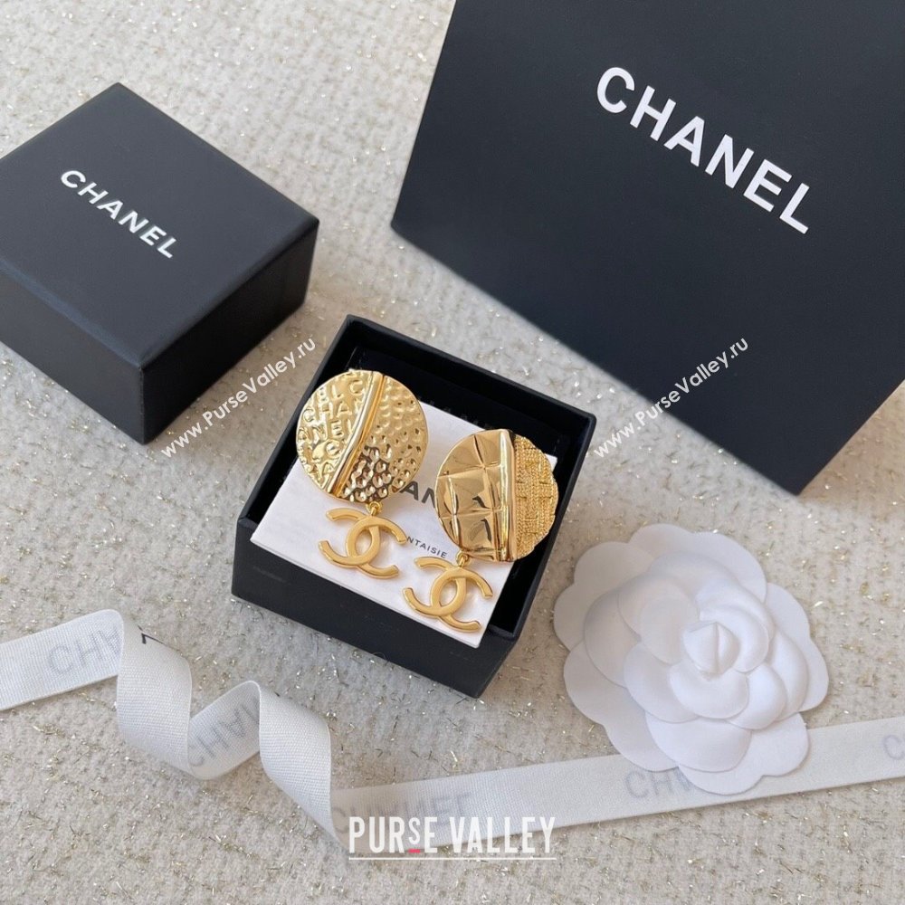 Chanel Round CC Earrings CH101008 Gold 2024 (YF-24101008)