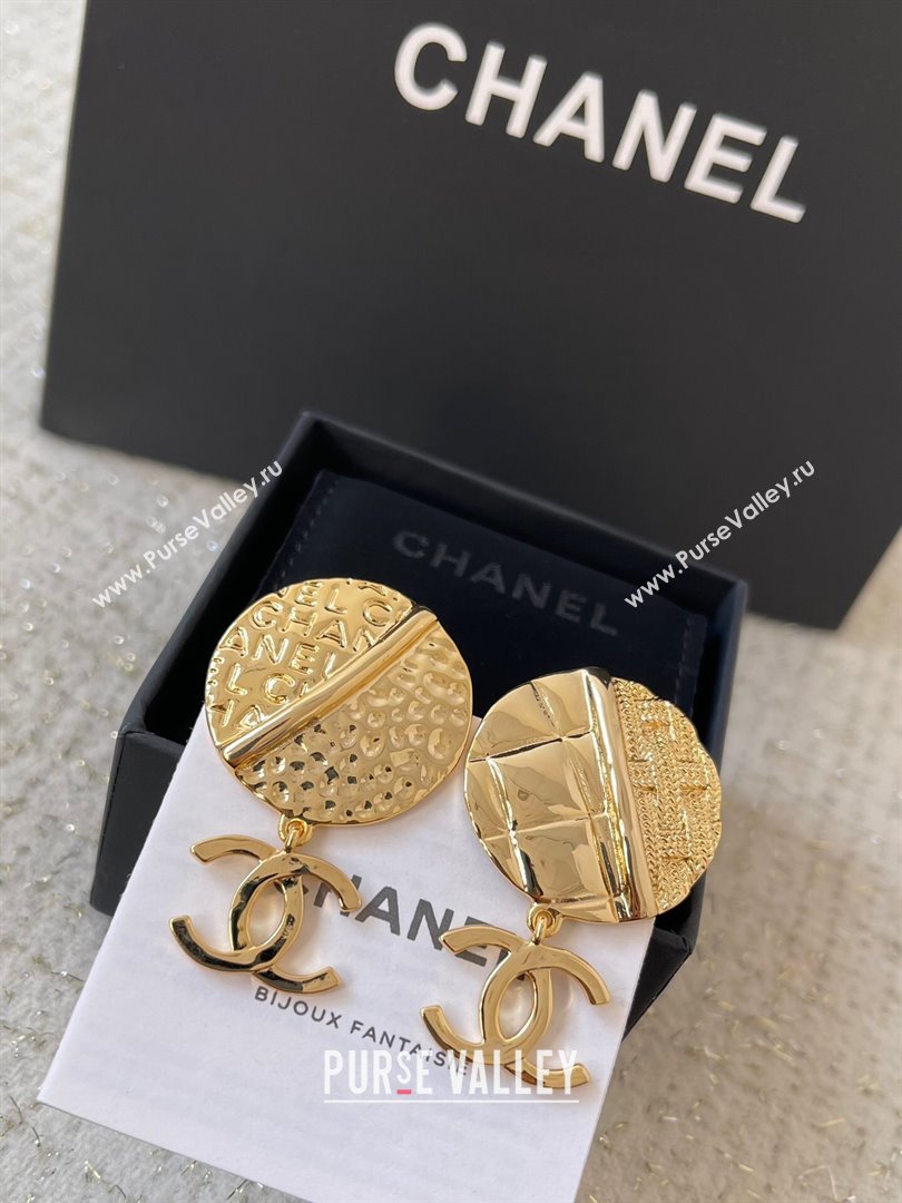 Chanel Round CC Earrings CH101008 Gold 2024 (YF-24101008)