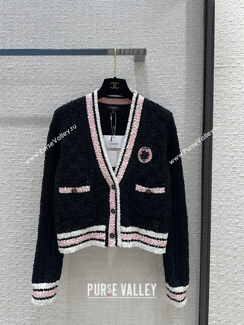 Chanel Knit Cardigan CH031113 Black 2024 (Q-24031113)