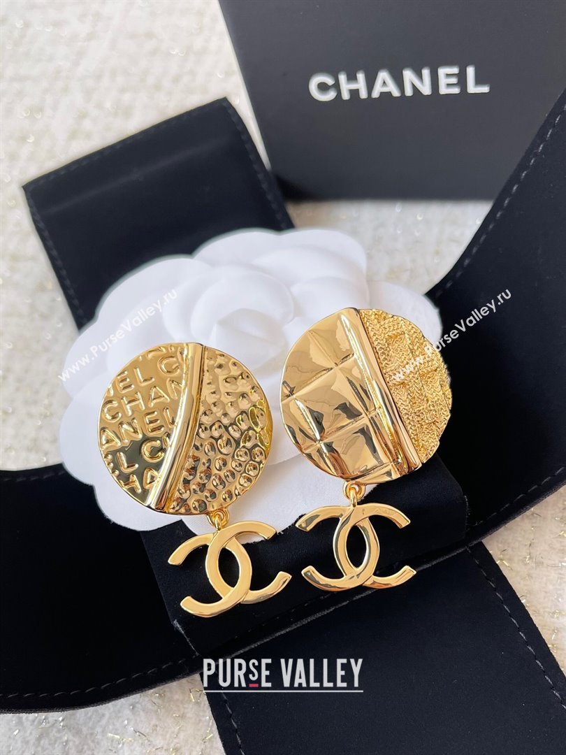 Chanel Round CC Earrings CH101008 Gold 2024 (YF-24101008)