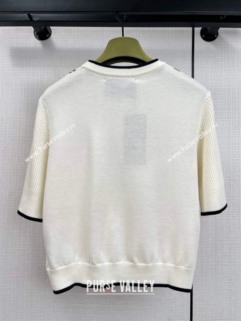 Gucci Wool Short-sleeved Sweater G12209 White 2024 (Q-24012209 )