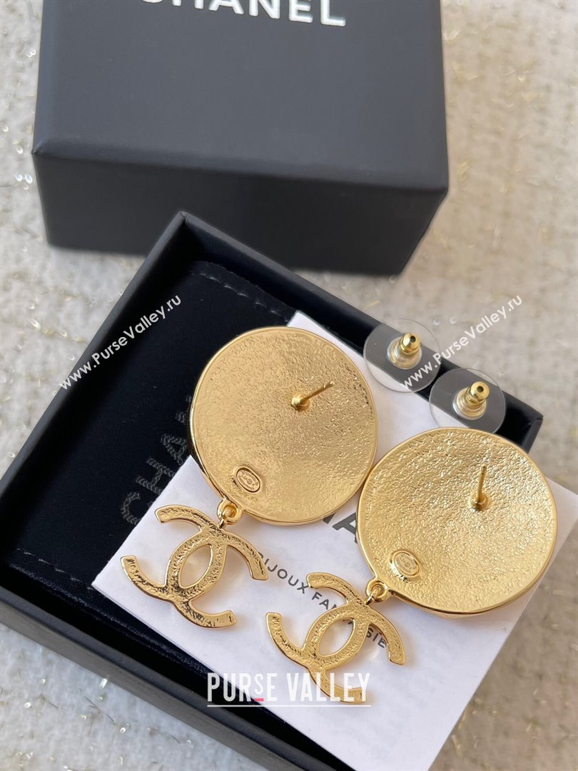 Chanel Round CC Earrings CH101008 Gold 2024 (YF-24101008)