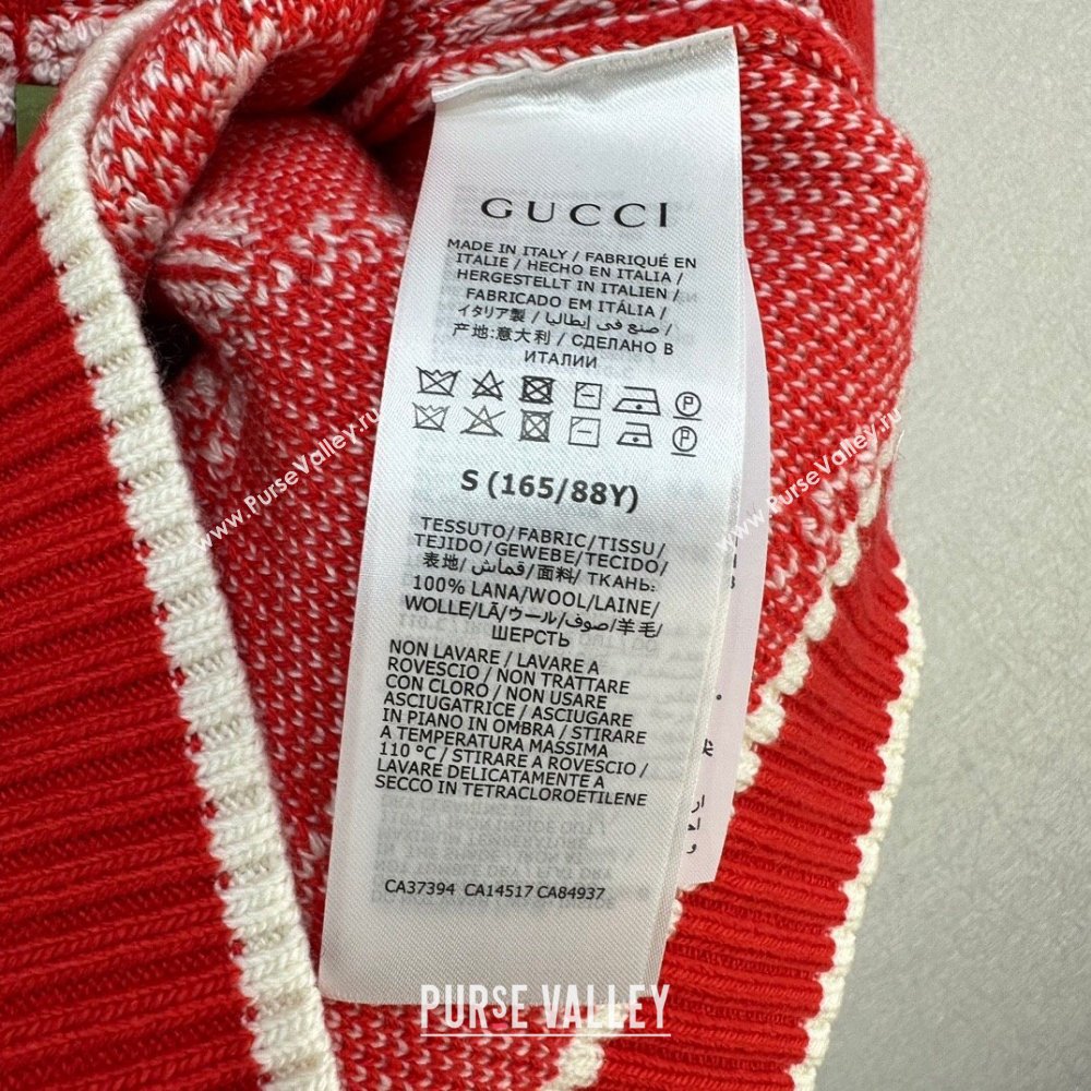 Gucci Wool GG Short-sleeved Sweater G12210 Red 2024 (Q-24012210)