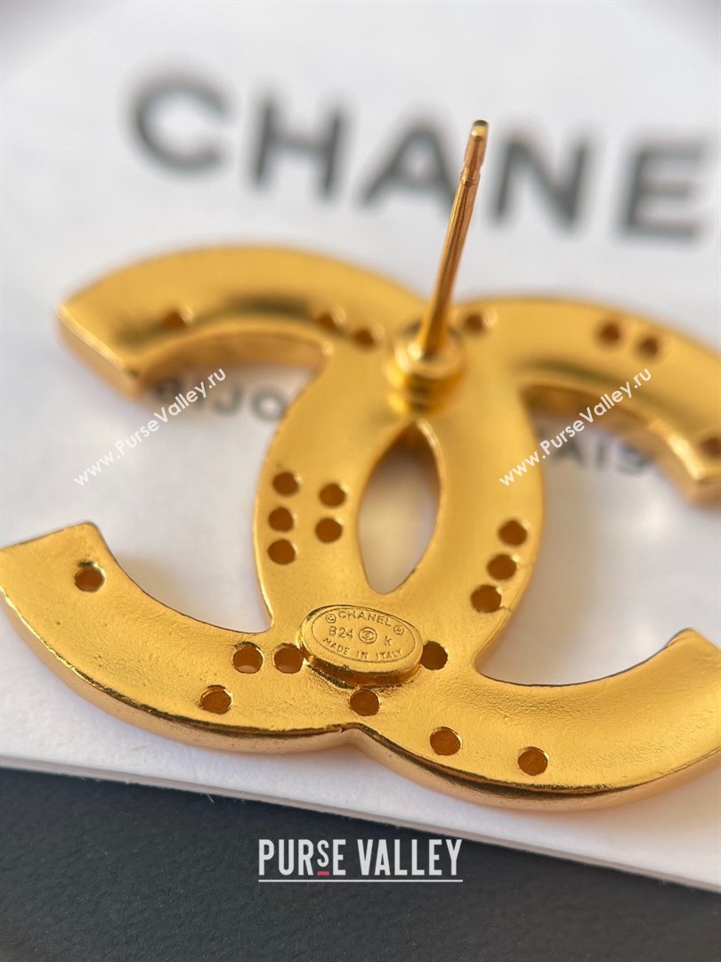 Chanel CC Crystals Earrings CH101009 Gold 2024 (YF-24101009)