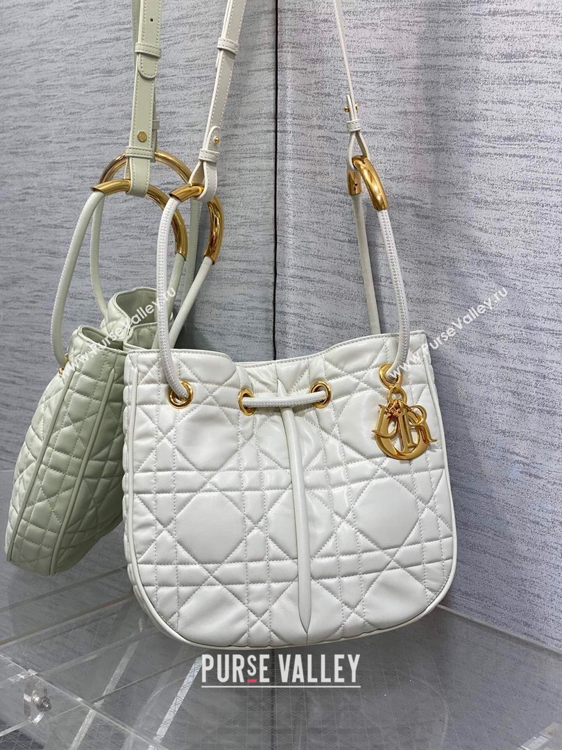 Dior Medium Dior Nolita Bag in White Macrocannage Lambskin 2024 (XXG-24081425)