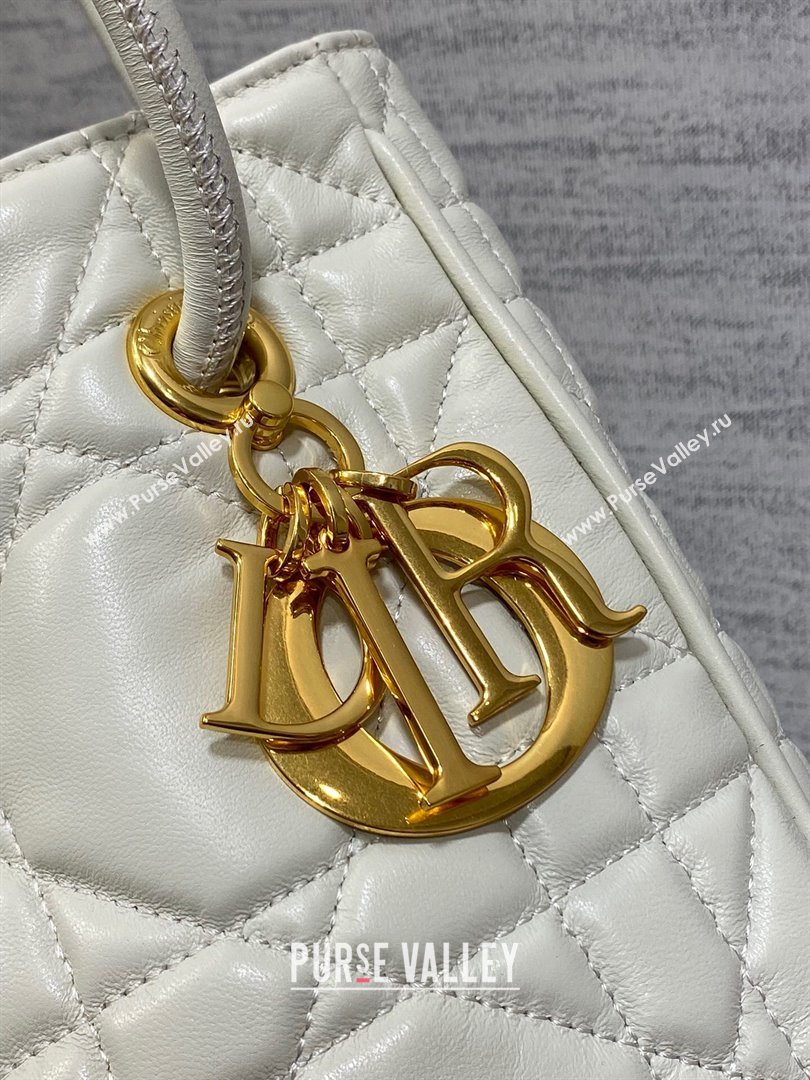 Dior Medium Dior Nolita Bag in White Macrocannage Lambskin 2024 (XXG-24081425)