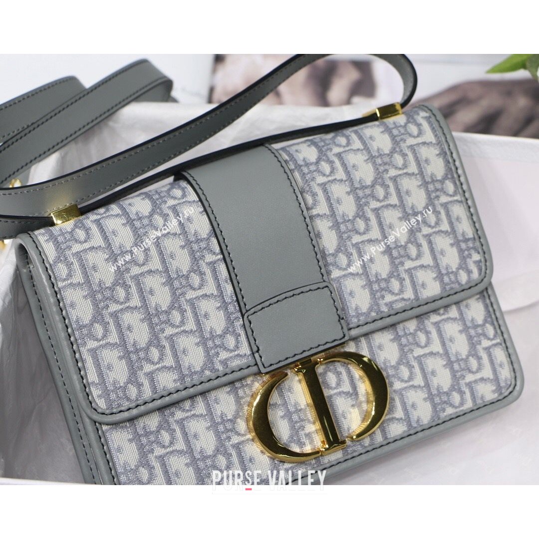 Dior 30 Montaigne CD Flap Bag in Grey Oblique Jacquard Canvas 2021 (XXG-21080244)