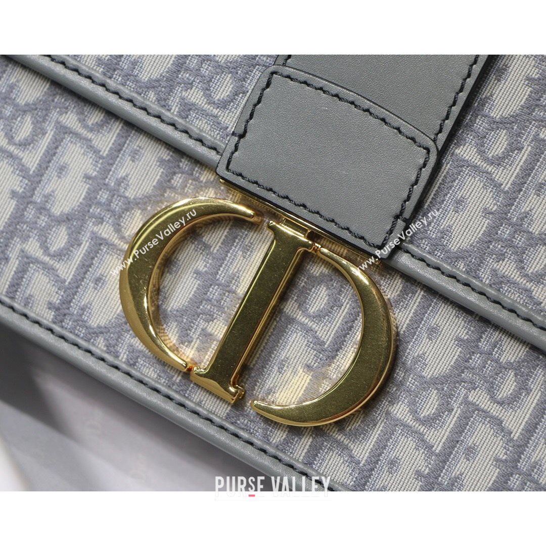 Dior 30 Montaigne CD Flap Bag in Grey Oblique Jacquard Canvas 2021 (XXG-21080244)