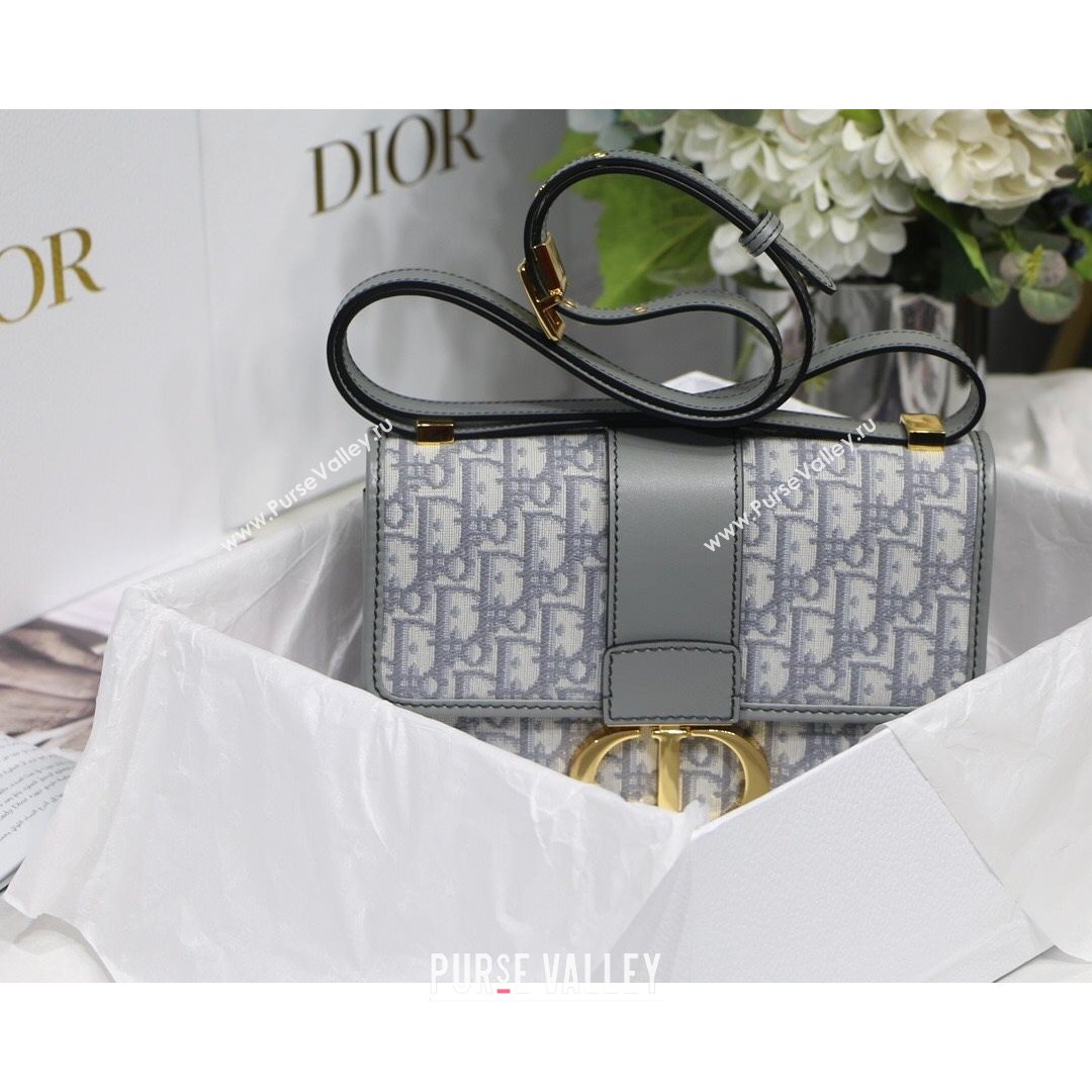 Dior 30 Montaigne CD Flap Bag in Grey Oblique Jacquard Canvas 2021 (XXG-21080244)