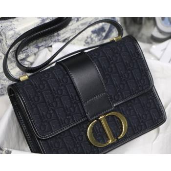 Dior 30 Montaigne CD Flap Bag in Black Oblique Jacquard Canvas 2021 (XXG-21080245)