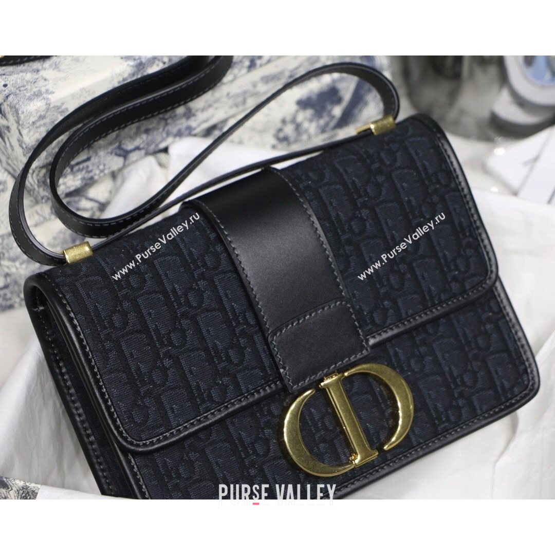 Dior 30 Montaigne CD Flap Bag in Black Oblique Jacquard Canvas 2021 (XXG-21080245)