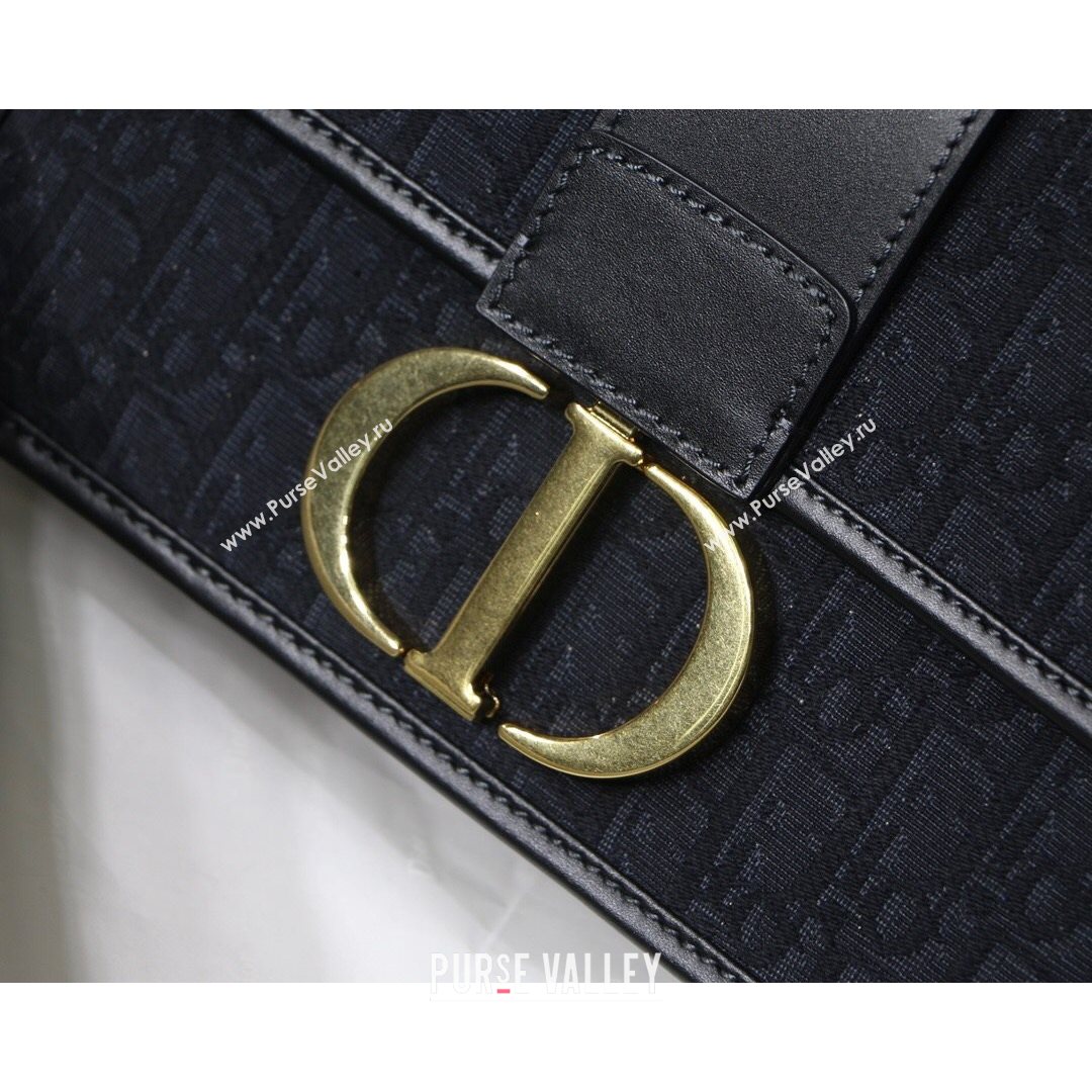 Dior 30 Montaigne CD Flap Bag in Black Oblique Jacquard Canvas 2021 (XXG-21080245)