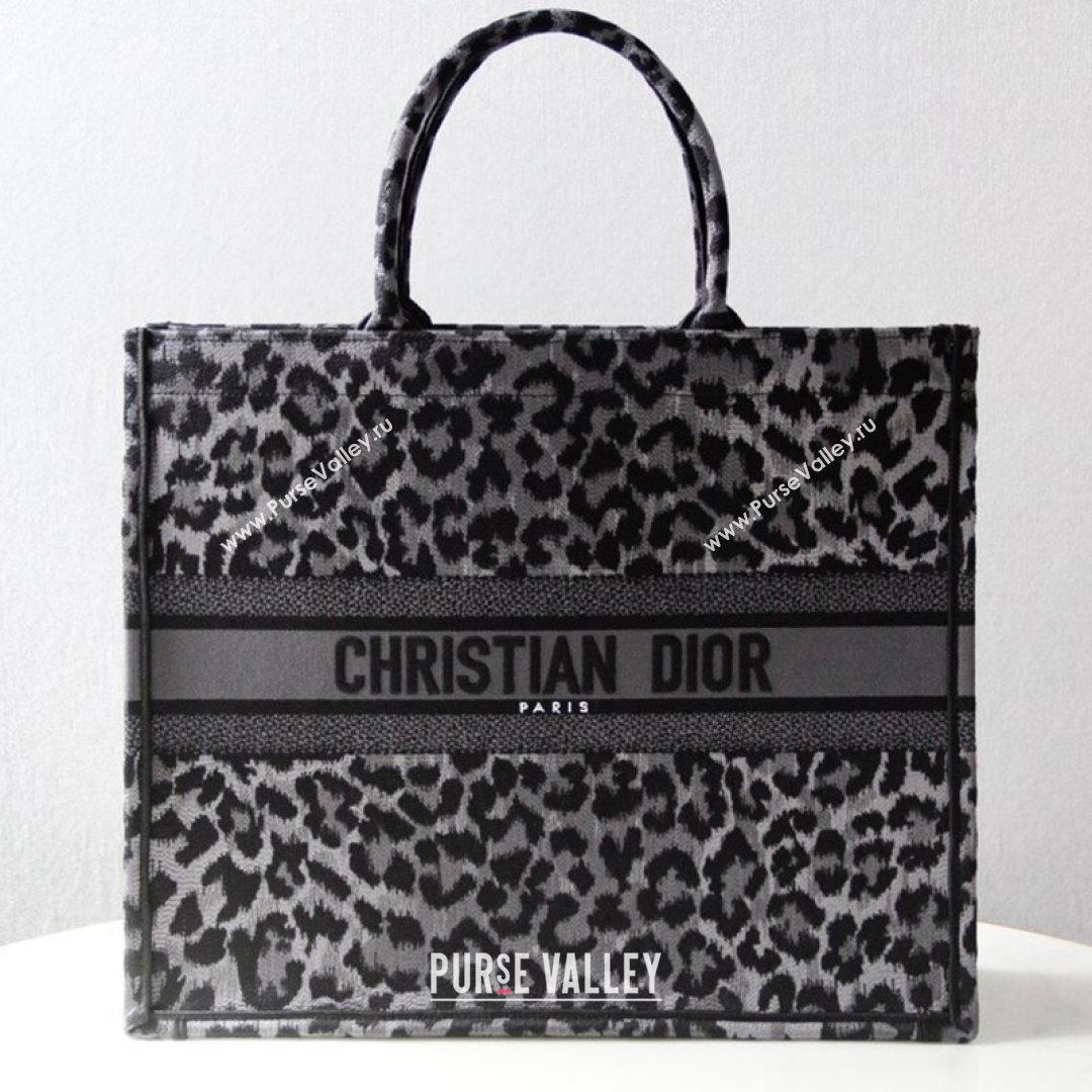 Dior Large Book Tote Bag in Grey Multicolor Mizza Embroidery 2021 (XXG-21080320)