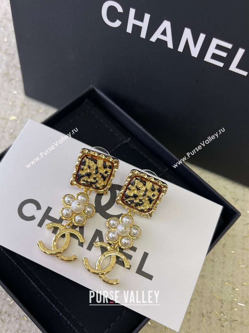 Chanel Earrings CH101014 Gold/Black 2024 (YF-24101014)