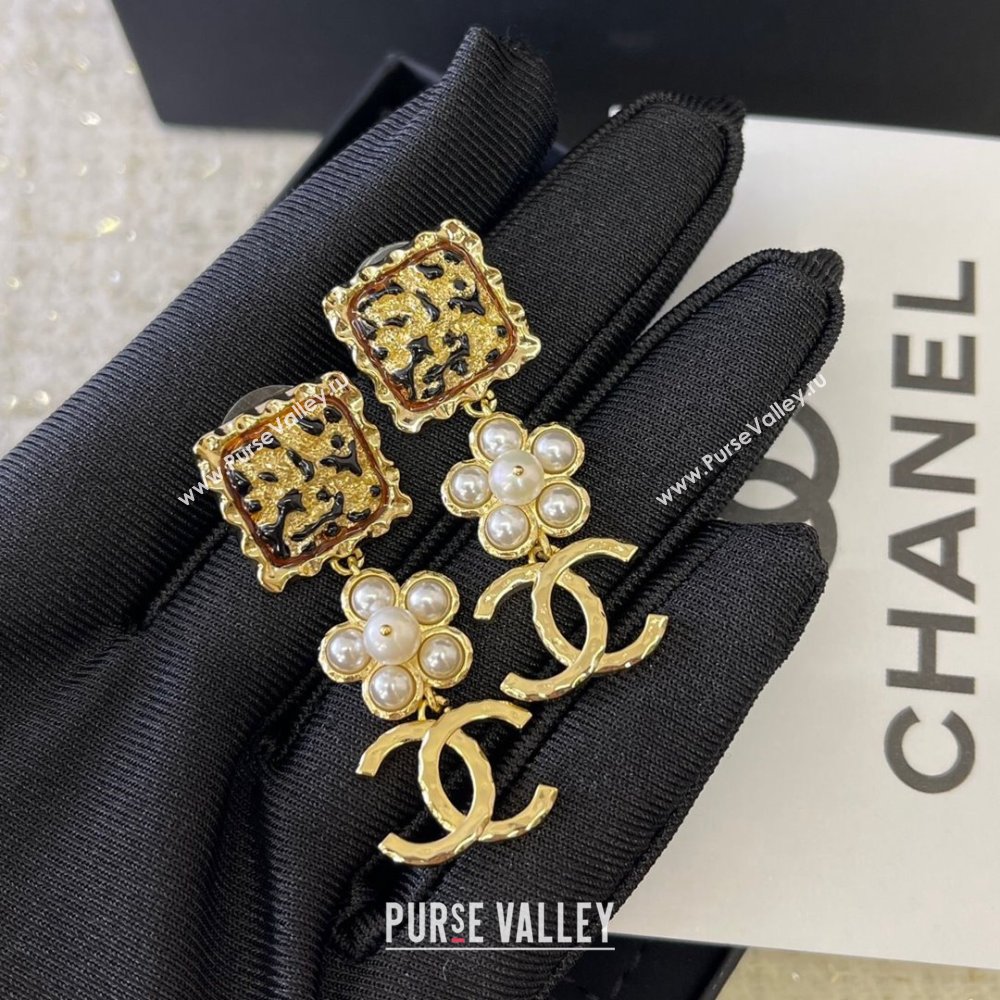 Chanel Earrings CH101014 Gold/Black 2024 (YF-24101014)