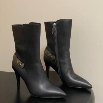 Louis Vuitton Legacy Heel Ankle Boots 9.5cm in Calf Leather with Back Strap Black 2025 1AIEUG (MD-251021097)