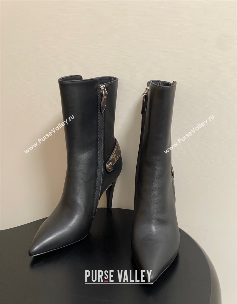 Louis Vuitton Legacy Heel Ankle Boots 9.5cm in Calf Leather with Back Strap Black 2025 1AIEUG (MD-251021097)