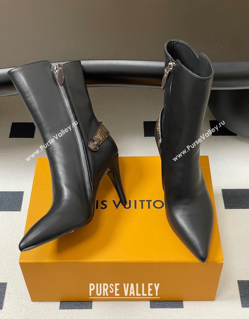 Louis Vuitton Legacy Heel Ankle Boots 9.5cm in Calf Leather with Back Strap Black 2025 1AIEUG (MD-251021097)