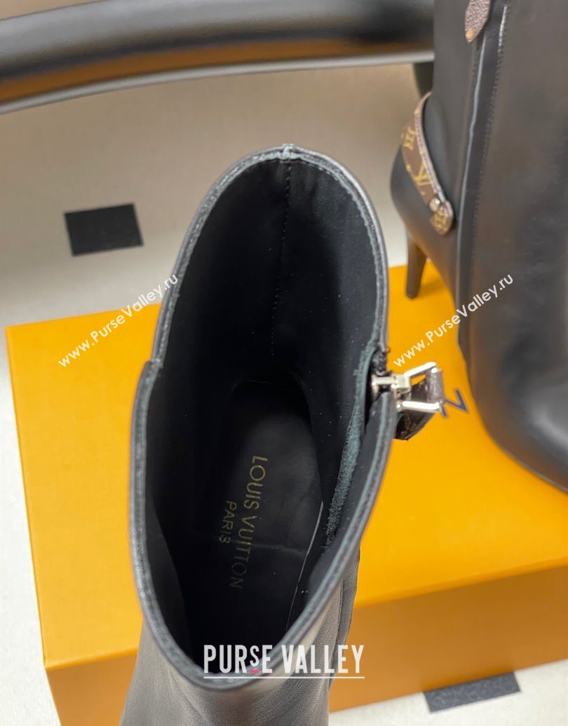 Louis Vuitton Legacy Heel Ankle Boots 9.5cm in Calf Leather with Back Strap Black 2025 1AIEUG (MD-251021097)